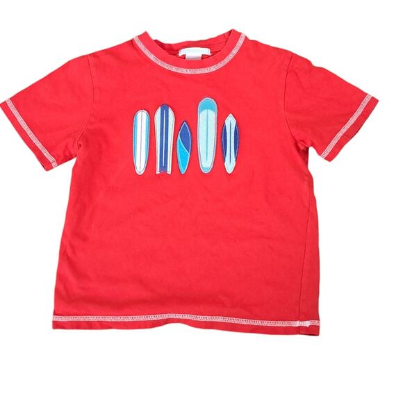 Janie And Jack Surfboard Days Red Short Sleeve Top Size 3 - Picture 1 of 6